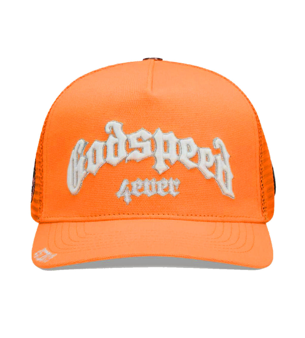 Godspeed Forever Citrus Trucker Hat Orange