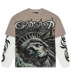Godspeed Sunken Liberty 2 Layered Tee Stone Grey